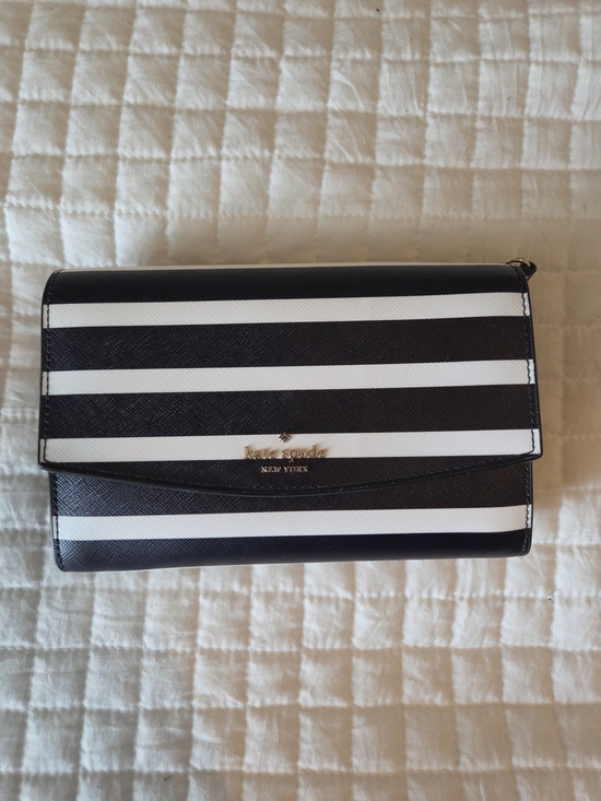 kate spade Handbags - kate spade Laurel Way Winni Black & White Stripe Crossbody Wallet